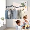 ATYUJKB Wall Mounted Clothes Drying Rack, Laundry Stand Organizer Aluminum Alloy, Clothes Drying Rack Folding Indoor, Racks for Laundry Room, Saves Space (Black 58cm/23in) view 2