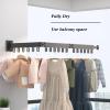 ATYUJKB Wall Mounted Clothes Drying Rack, Laundry Stand Organizer Aluminum Alloy, Clothes Drying Rack Folding Indoor, Racks for Laundry Room, Saves Space (Black 58cm/23in) view 4