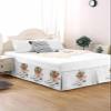 Christmas Farmhouse Bed Skirt Queen Size 18 Inch Drop with Split Corners, Wood Grain White Skate Dust Ruffled Pleated Bed Skirts Wrap Around Tailored Bed Skirt Valance for Bedroom view 3