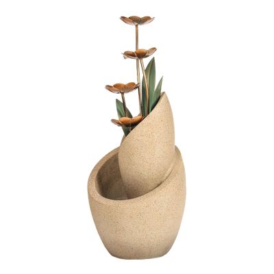 VALTEV Tabletop Water Fountain Tiered Copper Flowers Modern Decorative Fountain Indoor or Outdoor Floor Water Fountain 28.7" High Cascading for Yard Garden Patio Deck Home Home Decor