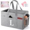 TRSODD Reusable Grocery Shopping Bags 10 Gallon Foldable Extra Large Utility Tote Bag Storage with Zipper and Handle Mothers Day Gifts for Mom Grandma Women view 1