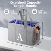 TRSODD Reusable Grocery Shopping Bags 10 Gallon Foldable Extra Large Utility Tote Bag Storage with Zipper and Handle Mothers Day Gifts for Mom Grandma Women view 3