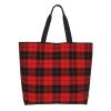 ROSIHODE Christmas Plaid Snowflake Tote Bag Large Shoulder Bag Casual Reusable Handbag For Women Shopping Grocery Work view 2