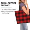 ROSIHODE Christmas Plaid Snowflake Tote Bag Large Shoulder Bag Casual Reusable Handbag For Women Shopping Grocery Work view 3