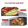 Shikiy Hot Pot with Grill 2 in 1 Household Electric Hot Pot & Barbecue Grill, Multi-function Shabu-Shabu Korean Grill Non-stick Teppanyaki, Dual Switch Independent Temperature Controlled Electric Pot view 2