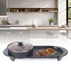 Shikiy Hot Pot with Grill 2 in 1 Household Electric Hot Pot & Barbecue Grill, Multi-function Shabu-Shabu Korean Grill Non-stick Teppanyaki, Dual Switch Independent Temperature Controlled Electric Pot view 3