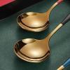Soup Spoons Stainless Steel 304 Stainless Steel Round Head SpoonsModern and Fashionable Thick Short handle Korean Spoon for Soup, Grain, Dessert, Fruits, Milk Tea (black 6 Pack) view 4