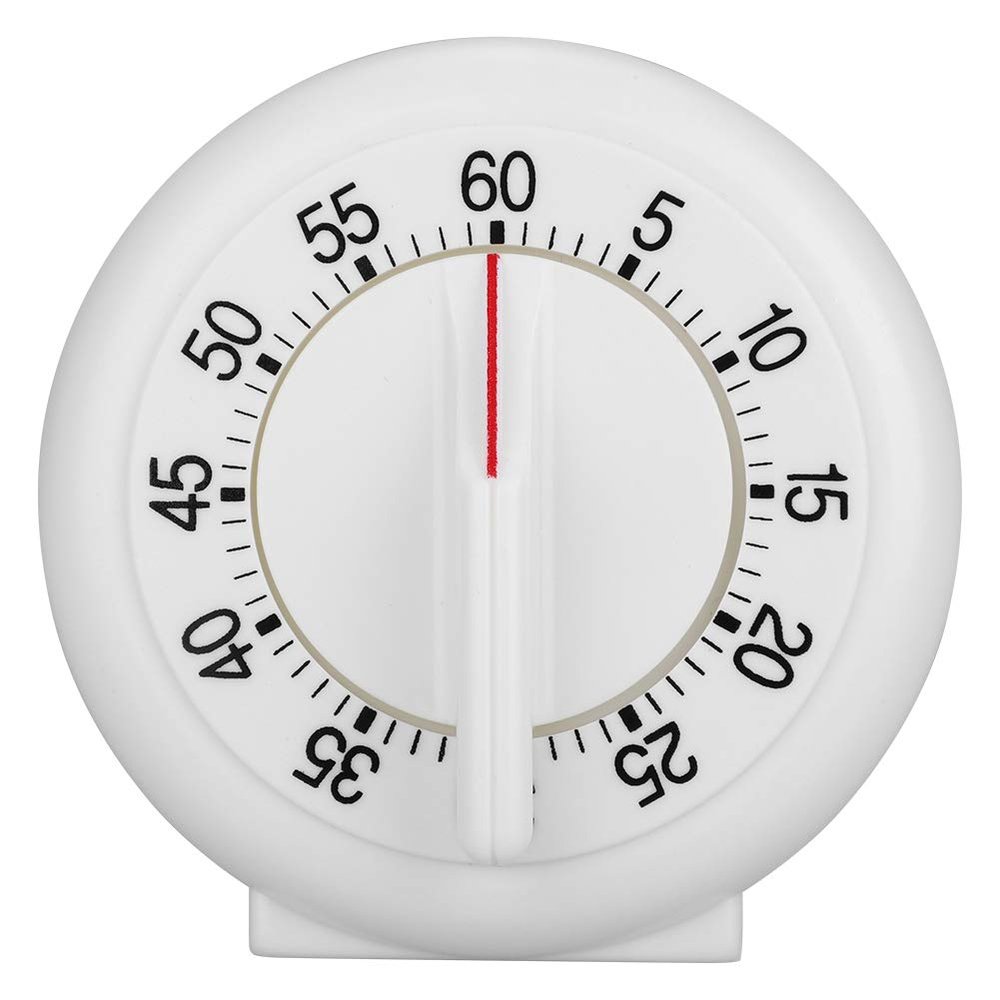 60 Minutes Mechanical Timer, Silent Countdown Timer, Round Shape Timer, Counter Alarm Clock for Kids Exam Time Management, Kitchen Cooking