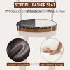 ERGOMASTER Bar Stools Set of 4 Swivel Bar Height Bar Stools for Kitchen Island, PU Leather Upholstered Barstools with Back & Solid Rubber Wood Legs & Metal Footrest, Seat Height 30.5 Inch, Brown view 3