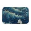 Sailing Boat on Waves Bath Mat - Presents for Ocean Lovers - Best Birthday Presents - 34 x 21 inches view 1
