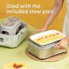BUYDEEM G563-A501 Electric Food Steamer for Cooking, 2 Tire Stainless Steel Steamer with Slow Cook Mode, 1500W, 10-Quart, Green view 3
