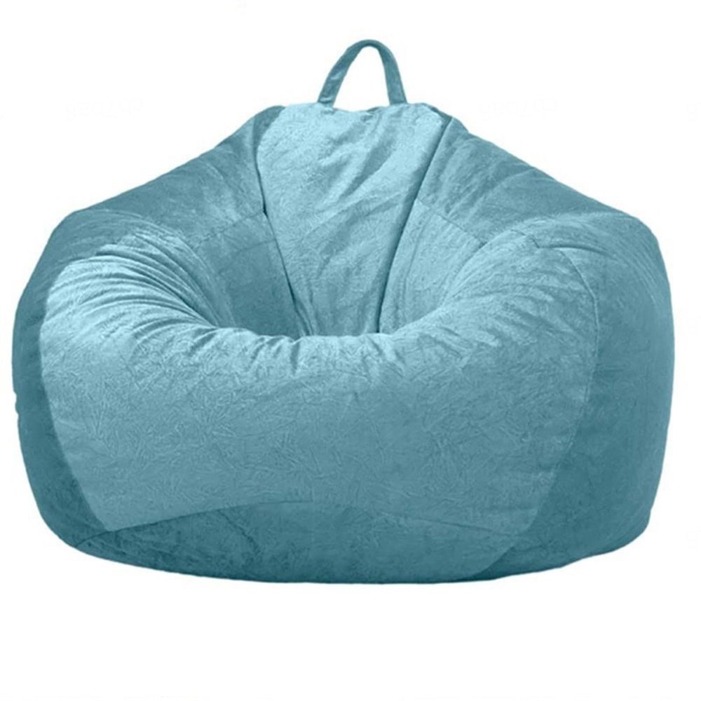 NIBHZ Home Deluxe Cosy Beanbag - Fabric: VelvetNo Filler I Bean Bag Bean Bag Bean Bags,Light blue-90X110CM