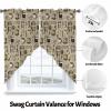 2 Piece Curtain Valances for Windows, Coffee Posters Design Coffee Bean Cup Old Days Style of Art Kitchen Curtains Set, Light Filtering Small Window Curtains Panels for Bathroom Bedroom 36"x36" view 3