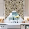 2 Piece Curtain Valances for Windows, Coffee Posters Design Coffee Bean Cup Old Days Style of Art Kitchen Curtains Set, Light Filtering Small Window Curtains Panels for Bathroom Bedroom 36"x36" view 4