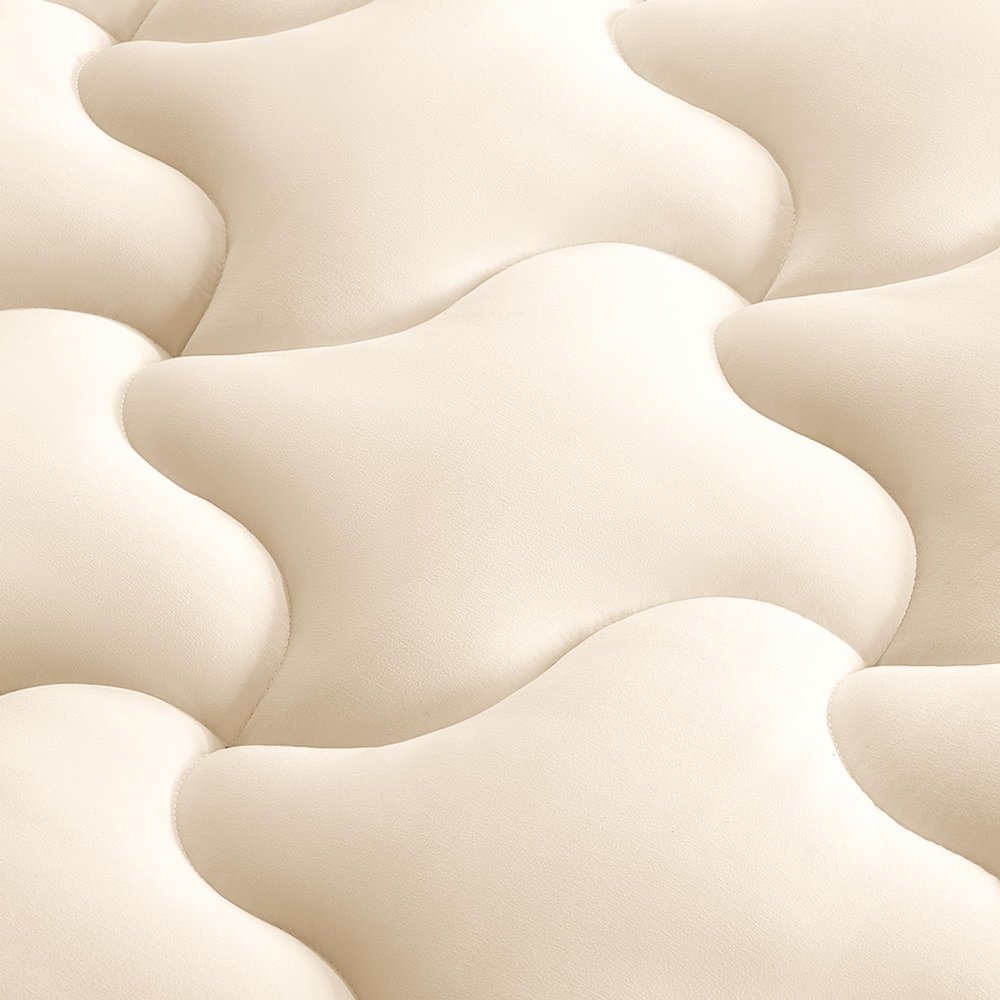 SLEEP ZONE Full Size Soft Mattress Pad, Quilted Fitted Mattress Cover for Bedroom, Fluffy Down Alternative Mattress Protector, Deep Pocket 8~21 inch, Machine Washable (Beige, Full)