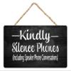 Wood Sign Crafts For House Funny - Rustic 12X6 In / 30X15 Cm Door Hanging Plaques With Kindly Silence Phones Including Speaker Phone Conversations Wooden Everyday Business Signs view 1