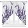 2 Piece Curtain Valances for Windows, Lavender Flower Pattern and Dragonfly Purple Kitchen Curtains Set, Light Filtering Rod Pocket Small Window Valance Curtains Panels for Bathroom Bedroom 36"x36" view 1