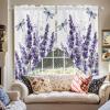 2 Piece Curtain Valances for Windows, Lavender Flower Pattern and Dragonfly Purple Kitchen Curtains Set, Light Filtering Rod Pocket Small Window Valance Curtains Panels for Bathroom Bedroom 36"x36" view 2