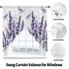 2 Piece Curtain Valances for Windows, Lavender Flower Pattern and Dragonfly Purple Kitchen Curtains Set, Light Filtering Rod Pocket Small Window Valance Curtains Panels for Bathroom Bedroom 36"x36" view 3