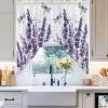 2 Piece Curtain Valances for Windows, Lavender Flower Pattern and Dragonfly Purple Kitchen Curtains Set, Light Filtering Rod Pocket Small Window Valance Curtains Panels for Bathroom Bedroom 36"x36" view 4
