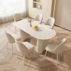GraceNook Modern White 70" Dining Table Set with 6 Chairs for Kitchen & Dining Room view 1