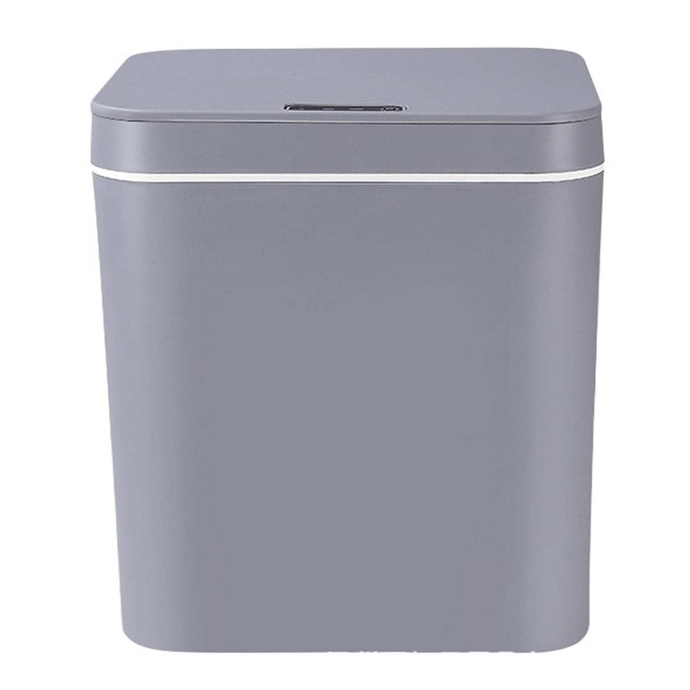 Smart Trash Can with Lid,Self-Sealing Plastics Garbage Can,Automatic Touchless Rubbish Box,Motion Sensor Waterproof Trash Bin for Kitchen,Office,Living Room,Toilet,Bedroom,RV (Grey,14L)