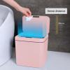 Smart Trash Can with Lid,Self-Sealing Plastics Garbage Can,Automatic Touchless Rubbish Box,Motion Sensor Waterproof Trash Bin for Kitchen,Office,Living Room,Toilet,Bedroom,RV (Grey,14L) view 2
