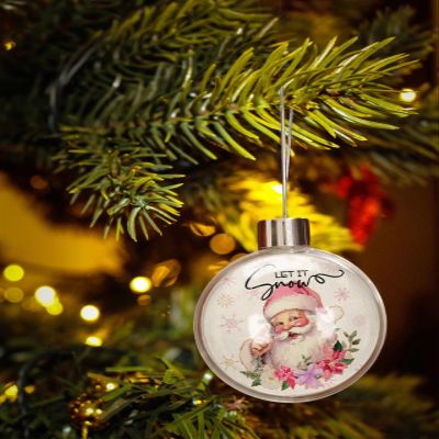 Christmas Ornaments for Christmas Tree Hanging, Rustic Christmas Balls Ornaments Shatterproof Christmas Ornaments Ball for Holiday Party Gift Decor Santa Claus Snowflakes Winter Floral 3.5"