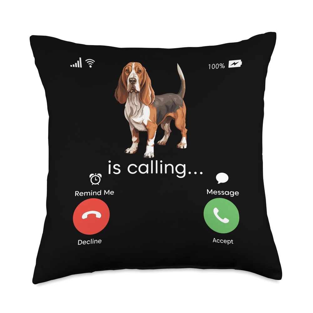 Basset Hound Stuffed Animal Basset Hound Shirt Men Shirts Women Decor Basset Hound Throw Pillow, 18x18, Multicolor