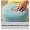 SOVORM Round Small Footstool with Wooden Legs and Detachable Stool CoverSofa Footrest Extra Seating for Living Room Entryway OfficeCyan view 3