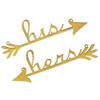 FOMIYES His and Hers Arrow Chair Signs for Wedding Decoration Gold Home Decor Vintage Rustic Chic Style Photo Prop for Weddings and Home Unique and Stylish Accent for Any Chair view 3