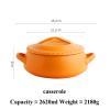 Ceramic Casserole, Colored Glaze Soup Stew Pot, Korean Household Soup Pot, Open Fire Casserole with Ears and Lid (A) view 2