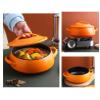 Ceramic Casserole, Colored Glaze Soup Stew Pot, Korean Household Soup Pot, Open Fire Casserole with Ears and Lid (A) view 4