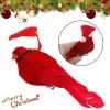 6Pcs Artificial Christmas Cardinal Birds, Simulation Red Birds Feather, Red Birds with Hat, Mini Bird Decorative, Cardinal Clip On Christmas Tree Ornaments Fake Bird Craft for Home Wedding Decor(#1) view 4