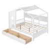 Bellemave Full Size House Bed with Storage Drawers and Shelves, Wood Montessori House Bed Frame, Kids Playhouse Tent Bed for Girls Boys, White view 4
