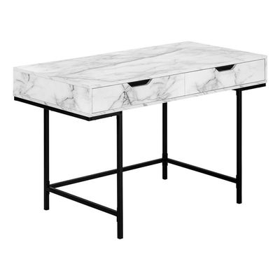 UrbanPro Computer Desk Home Office Laptop 48" L Work Metal White Marble Look