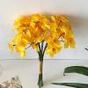 XIZHI 18 Pcs Artificial Flowers White Artificial Daffodils Flowers Real Touch Faux Silk Daffodils Flowers with Stems Flower Arrangement for Party Wedding Office Home Decor (Yellow) view 2