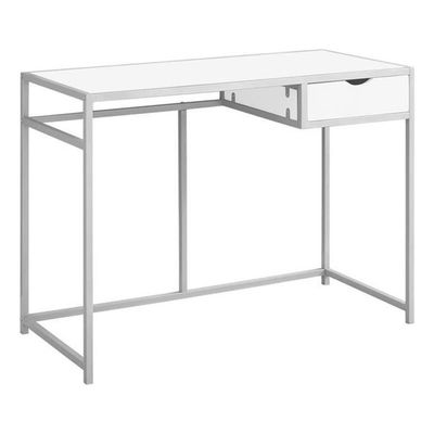 UrbanPro Computer Desk Home Office Laptop Storage Drawer 42" L Work Metal White