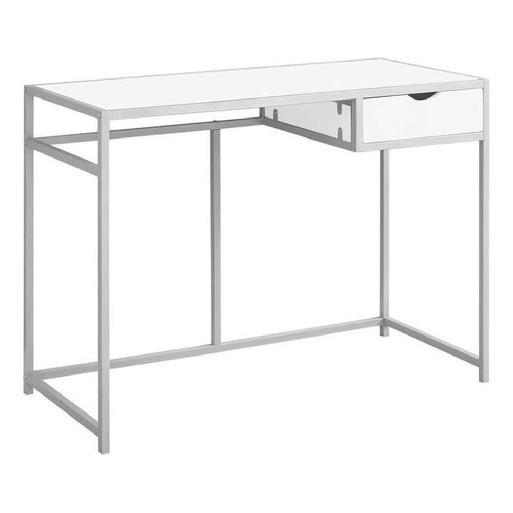 UrbanPro Computer Desk Home Office Laptop Storage Drawer 42" L Work Metal White