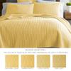 Levtex Home Cross Stitch Reversible King Bedspread Set (120x104in) with 2 Pillow Shams (36x20in) - Stitch Texture - Yellow - Cotton King Size Bedspread Set - Soft, Pre-Washed view 4