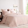 Levtex Home Cross Stitch Reversible King Bedspread Set (120x104in) with 2 Pillow Shams (36x20in) - Stitch Texture - Blush - Cotton King Size Bedspread Set - Soft, Pre-Washed view 2