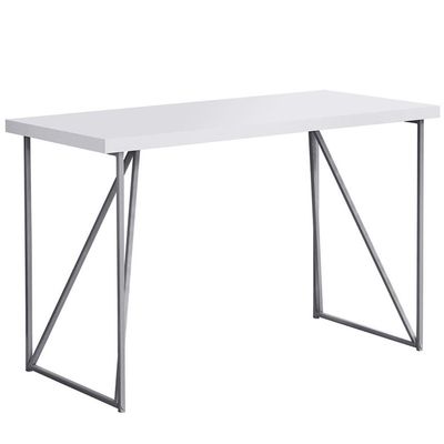 UrbanPro Computer Desk Home Office Laptop 48" L Work Metal Laminate White Gray