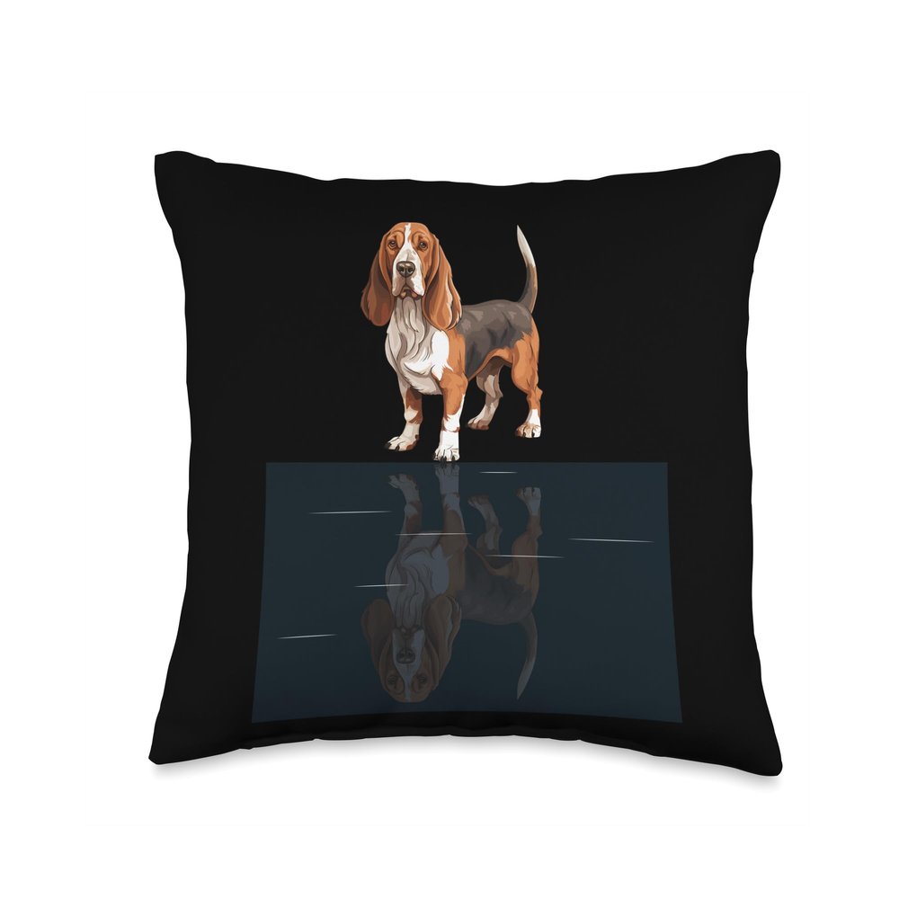 Basset Hound Stuffed Animal Basset Hound Shirt Men Shirts Women Decor Basset Hound Throw Pillow, 16x16, Multicolor