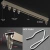 TREGOO Self Adhesive Room Curtain Track No Drill, Divider Curtain Rail Bracket for Drop Ceiling, V Shape 4 5 6 7 8 9 15 17 18 20 Ft Long Curtain Tools Rod (Color : Champagne, Size : 34ft/10m) view 2