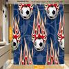 bisibuy Soccer Flame Blue Farmhouse Shower Curtains for The Bathroom Dorm Shower Curtain 72" x 72" Decorative Shower Curtains Funny Cool Bathroom Accessories and Decor view 4