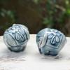 NOVICA Handmade Celadon Ceramic Mini Figurines Elephant Blue Thailand Sculpture Traditional 'Thai Elephants'(Pair) view 2