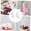 OATIPHO 2pcs Valentine's Day Cake Toppers Decorative Lace Picks for Weddings Birthdays Showers and Romantic Celebrations Your Cakes Elegant view 3