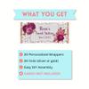 Floral Birthday Party Favors, Personalized Candy Wrappers, DIY Kit, Pack of 20 Custom Chocolate Bar Labels (Rose Gold) view 3