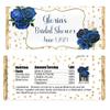 Personalized Candy Wrappers, Floral Party Favors, Pack of 20 Custom Chocolate Bar Labels (Blue) view 1