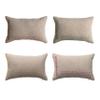 Creative Co-Op 14 Inches Linen Blend Mini Lumbar Line Stitch Design in 4 Styles, Multicolor, Set of 4 Pillows view 1